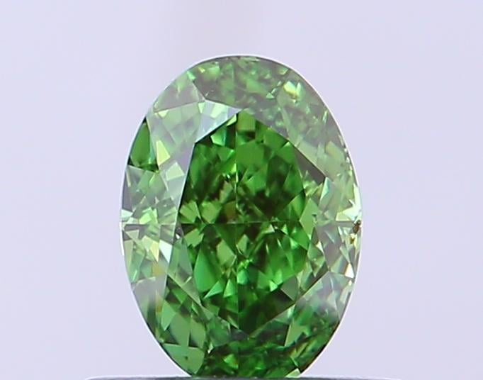 0.48 Ct. Fancy Vivid  Green Oval Lab Grown Diamond