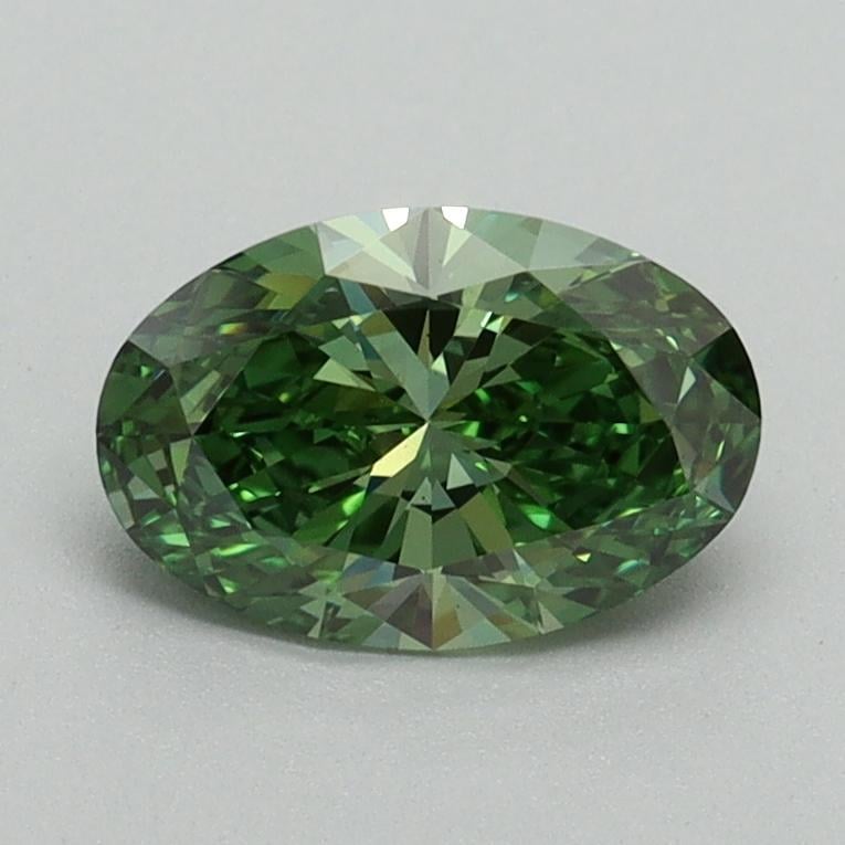 0.91 Ct. Fancy Vivid Pacific Green Oval Lab Grown Diamond