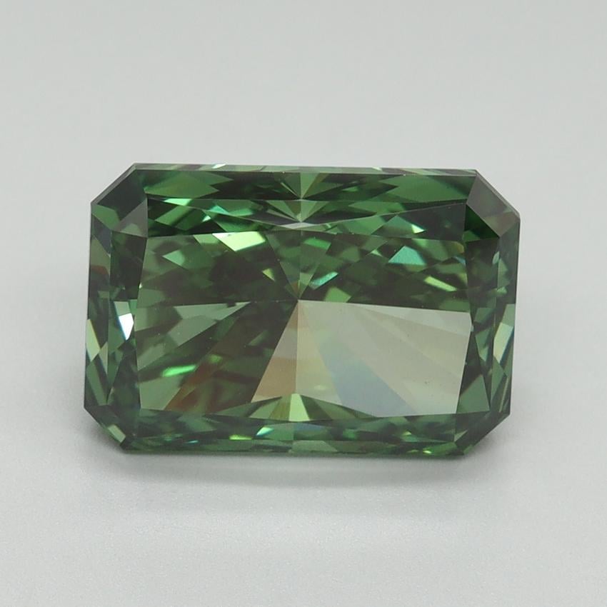 4.11 Ct. Fancy Vivid Pacific Green Radiant Lab Grown Diamond