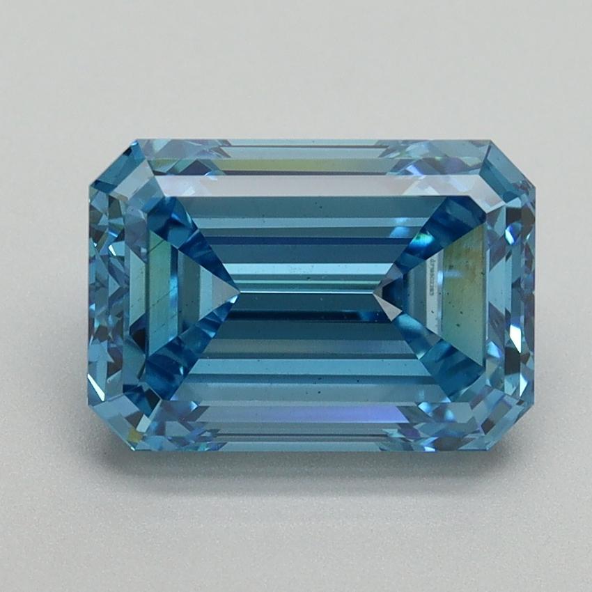 3.12 Ct. Fancy Vivid Blue Emerald Lab Grown Diamond