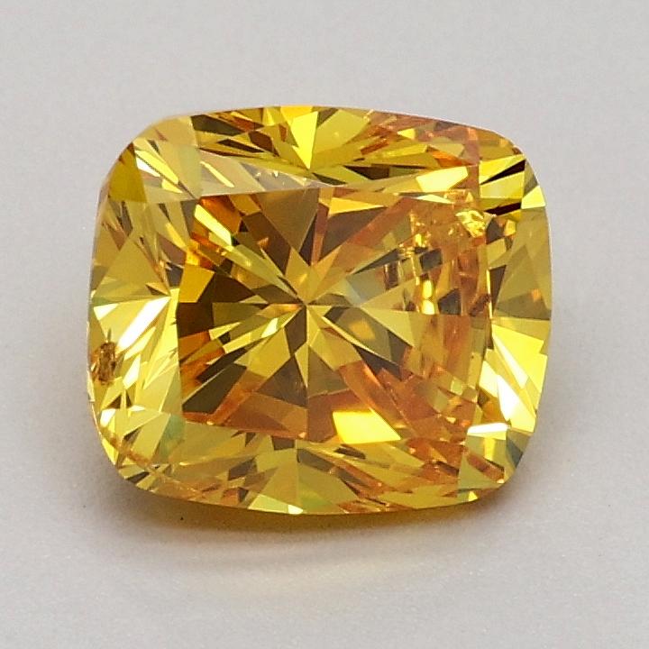 1.14 Ct. Fancy Vivid Yellowish Orange Cushion Lab Grown Diamond