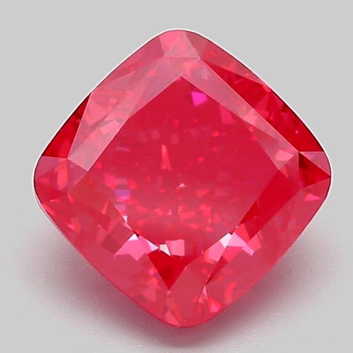 2.08 Ct. Fancy Vivid Red Cushion Lab Grown Diamond