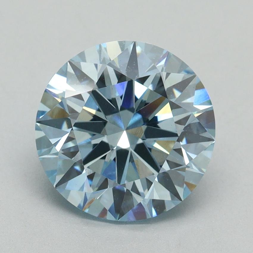 3.02 Ct. Fancy Intense Blue Round Lab Grown Diamond
