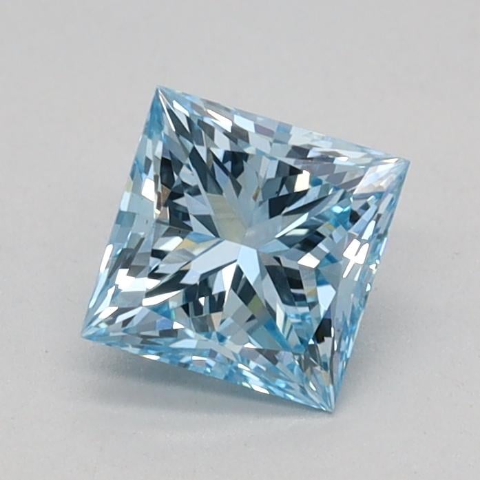 0.59 Ct. Fancy Vivid Blue Princess Lab Grown Diamond