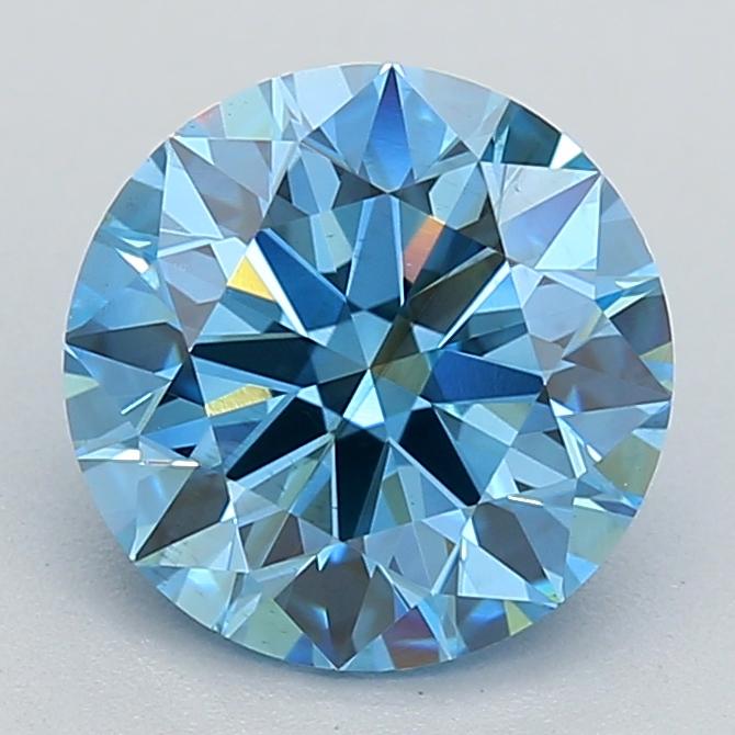 1.53 Ct. Fancy Vivid  Blue Round Lab Grown Diamond