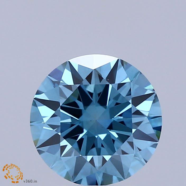 2.05 Ct. Fancy Vivid Blue Round Lab Grown Diamond