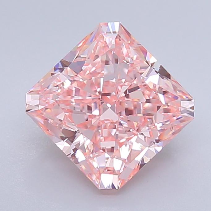3.36 Ct. Fancy Vivid Pink Radiant Lab Grown Diamond