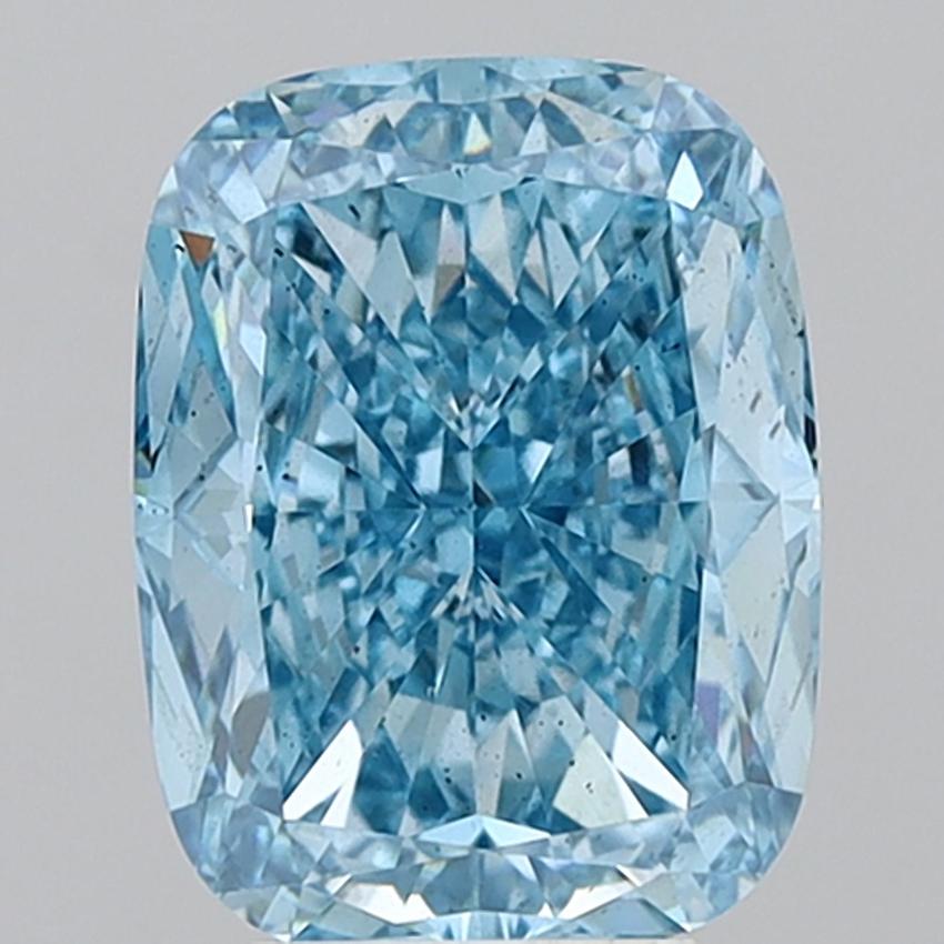 5.02 Ct. Fancy Vivid Blue Cushion Lab Grown Diamond