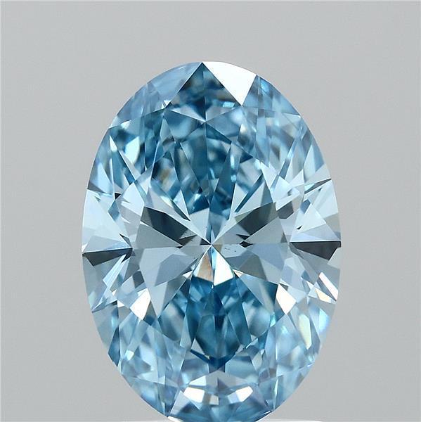 2.00 Ct. Fancy Vivid Blue Oval Lab Grown Diamond