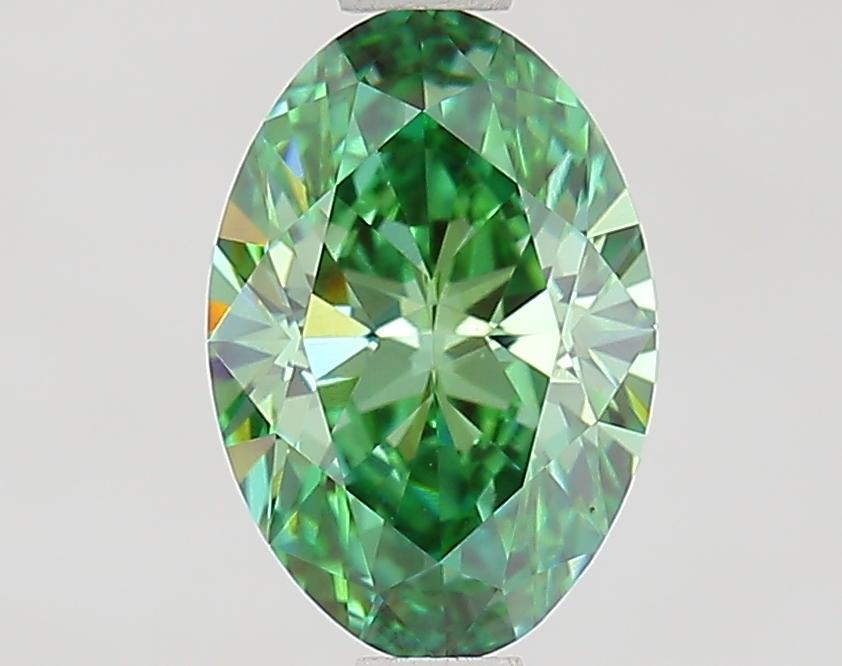 1.05 Ct. Fancy Vivid Green Oval Lab Grown Diamond
