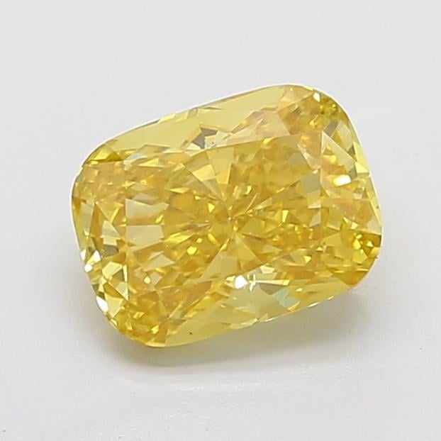 3.07 Ct. Fancy Vivid Yellow Cushion Lab Grown Diamond