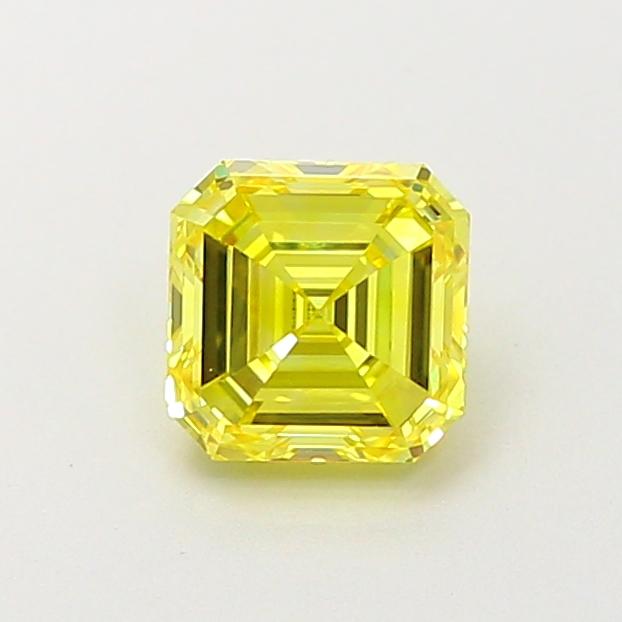 0.73 Ct. Fancy Vivid  Yellow Asscher Lab Grown Diamond