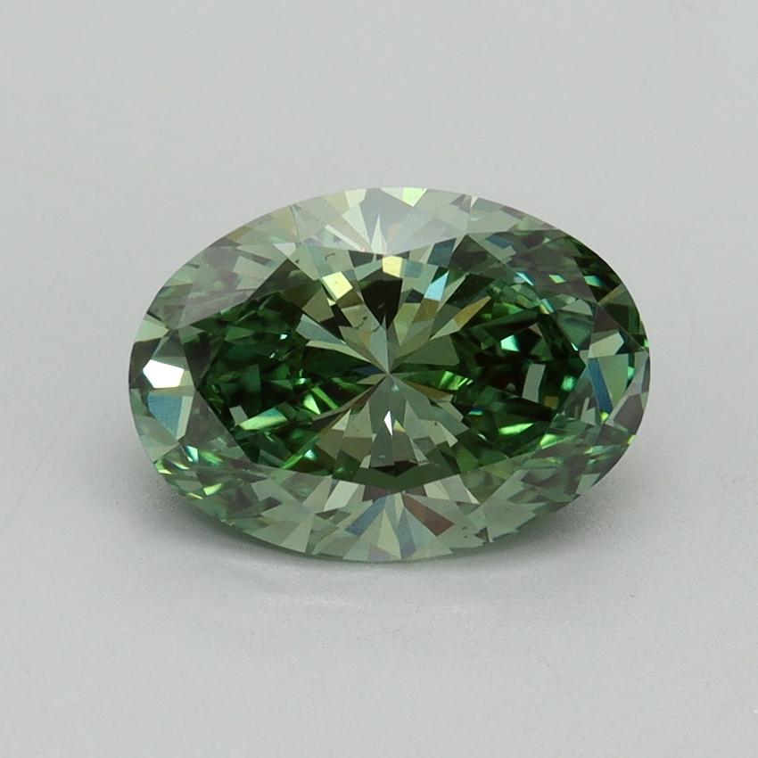 2.01 Ct. Fancy Vivid Green Oval Lab Grown Diamond