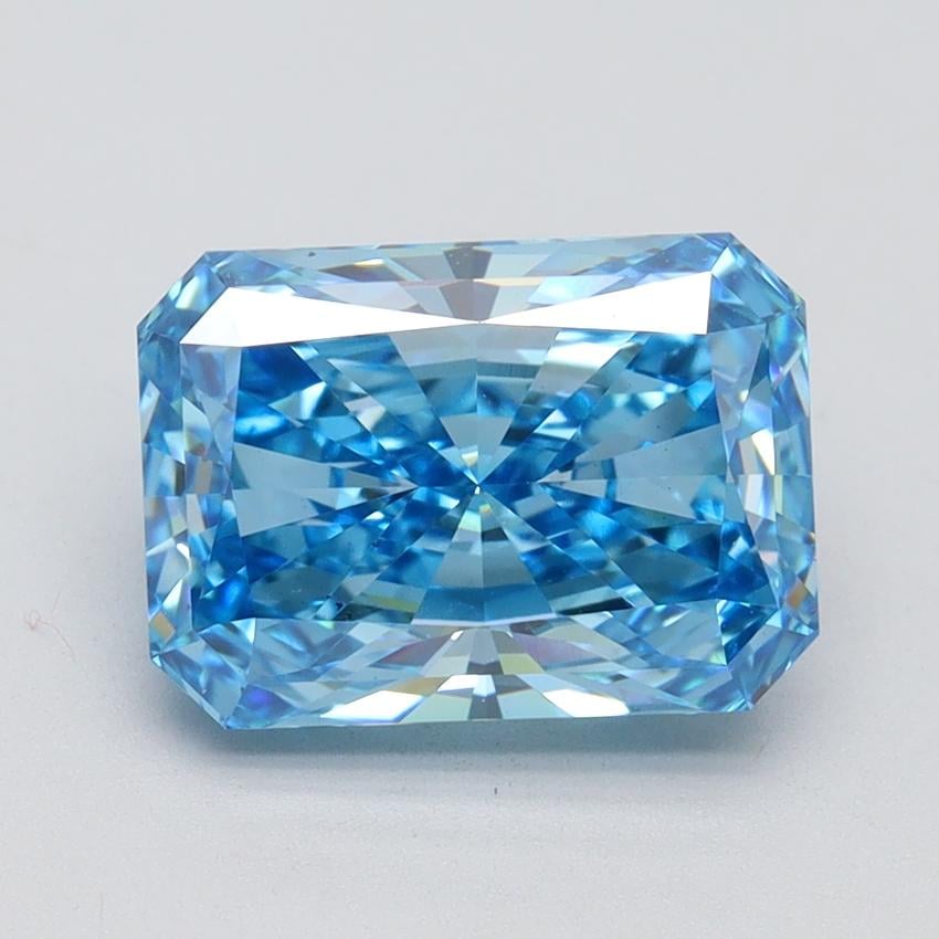 3.20 Ct. Fancy Vivid Blue Radiant Lab Grown Diamond