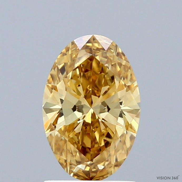 1.12 Ct. Fancy Intense  Yellow Oval Lab Grown Diamond