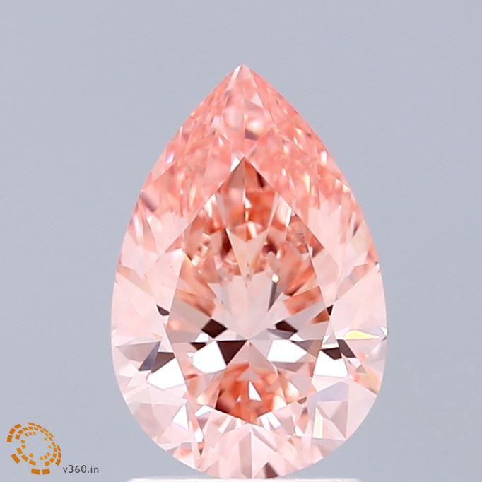 1.49 Ct. Fancy Vivid  Pink Pear Lab Grown Diamond