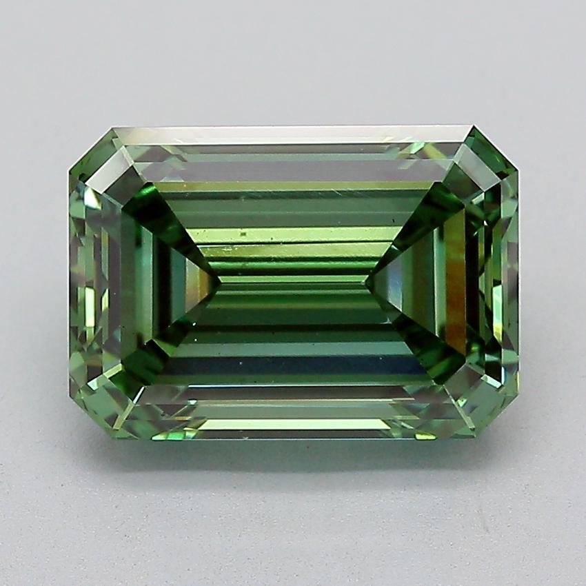 5.11 Ct. Fancy Vivid  Green Emerald Lab Grown Diamond