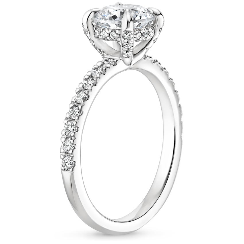 18K White Gold Clara Diamond Ring, large side view