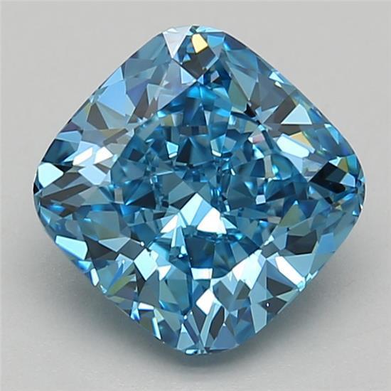 1.87 Ct. Fancy Vivid Blue Cushion Lab Grown Diamond