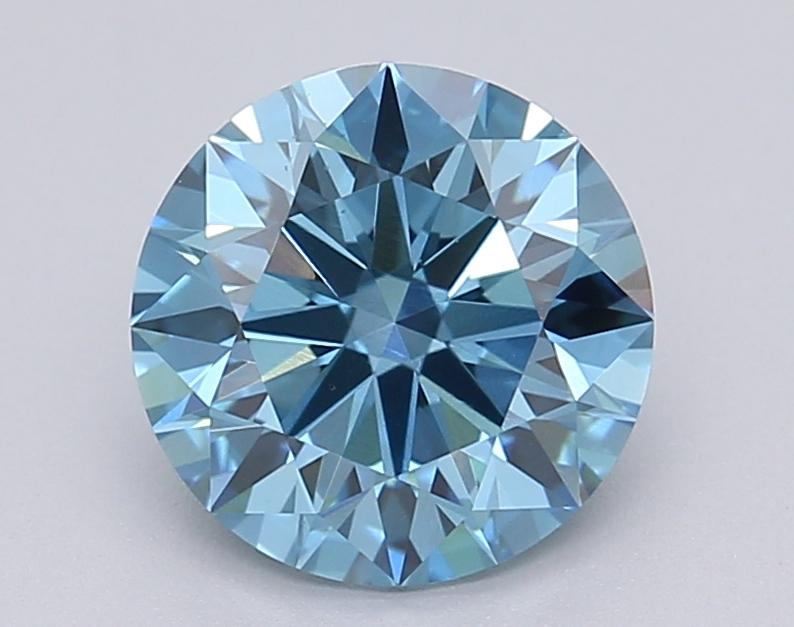 1.51 Ct. Fancy Vivid Blue Round Lab Grown Diamond