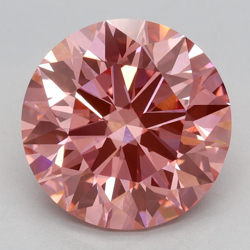3.06 Ct. Fancy Vivid Pink Round Lab Grown Diamond