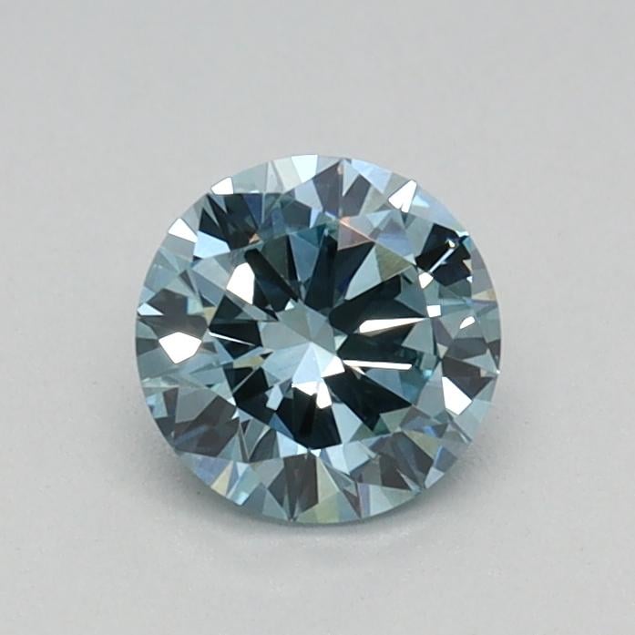 0.40 Ct. Fancy Intense Greenish Blue Round Lab Grown Diamond