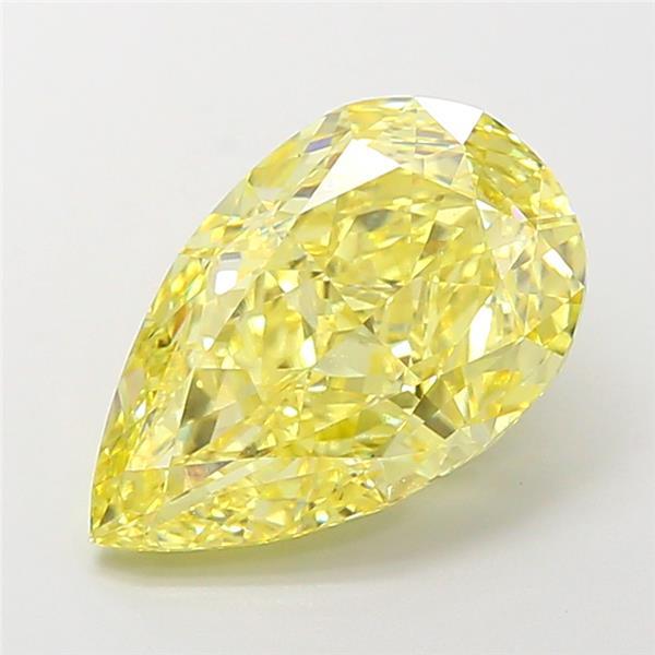 4.51 Ct. Fancy Intense Yellow Pear Lab Grown Diamond