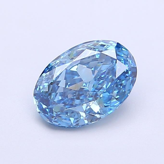 1.01 Ct. Fancy Vivid  Blue Oval Lab Grown Diamond