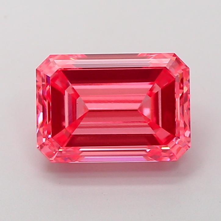 3.11 Ct. Fancy Vivid Pink Emerald Lab Grown Diamond