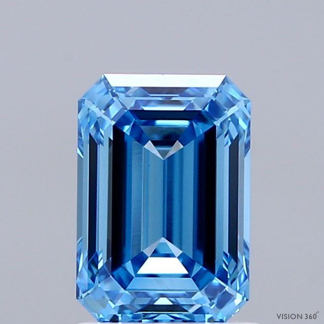 1.59 Ct. Fancy Vivid Blue Emerald Lab Grown Diamond