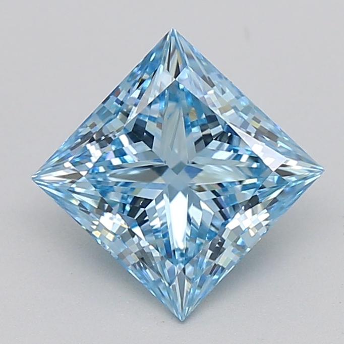 1.76 Ct. Fancy Vivid  Blue Princess Lab Grown Diamond