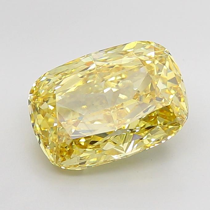 7.05 Ct. Fancy Intense None Yellow Cushion Lab Grown Diamond