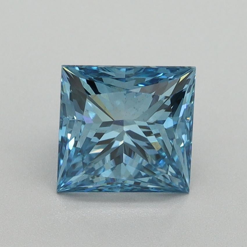 1.67 Ct. Fancy Vivid Blue Princess Lab Grown Diamond