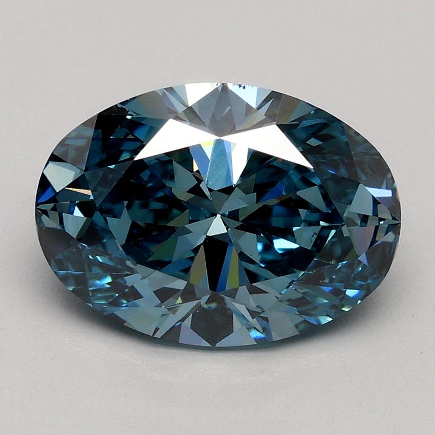 2.05 Ct. Fancy Vivid Blue Oval Lab Grown Diamond