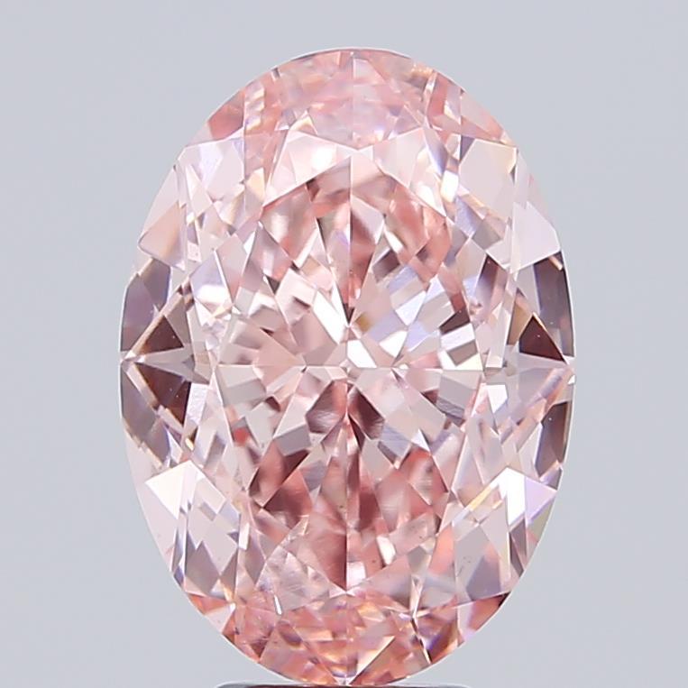 7.06 Ct. Fancy Vivid Pink Oval Lab Grown Diamond
