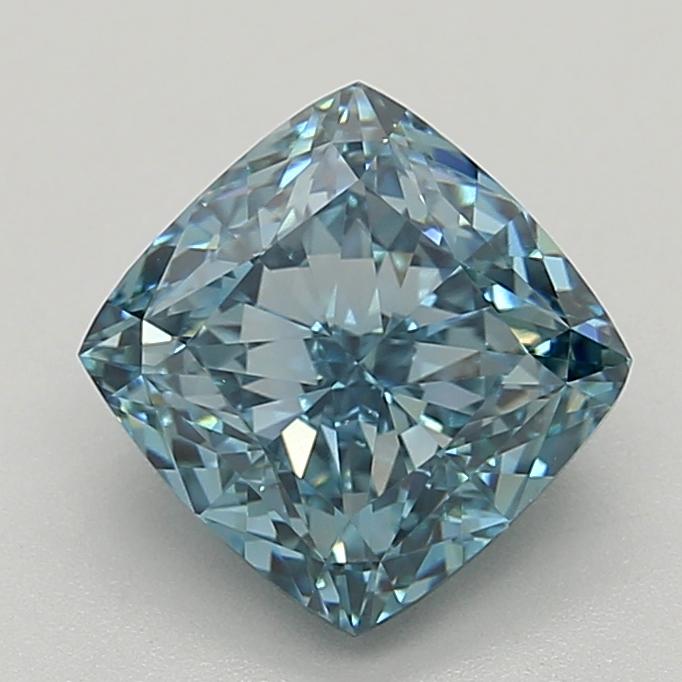 3.65 Ct. Fancy Vivid  Blue Cushion Lab Grown Diamond