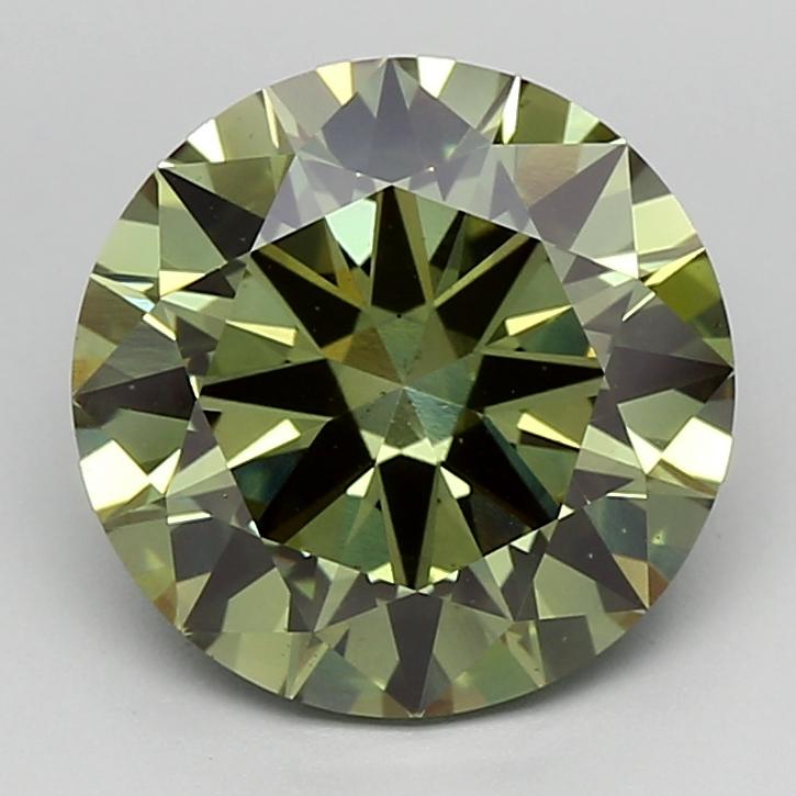 5.00 Ct. Fancy Vivid  Green Round Lab Grown Diamond