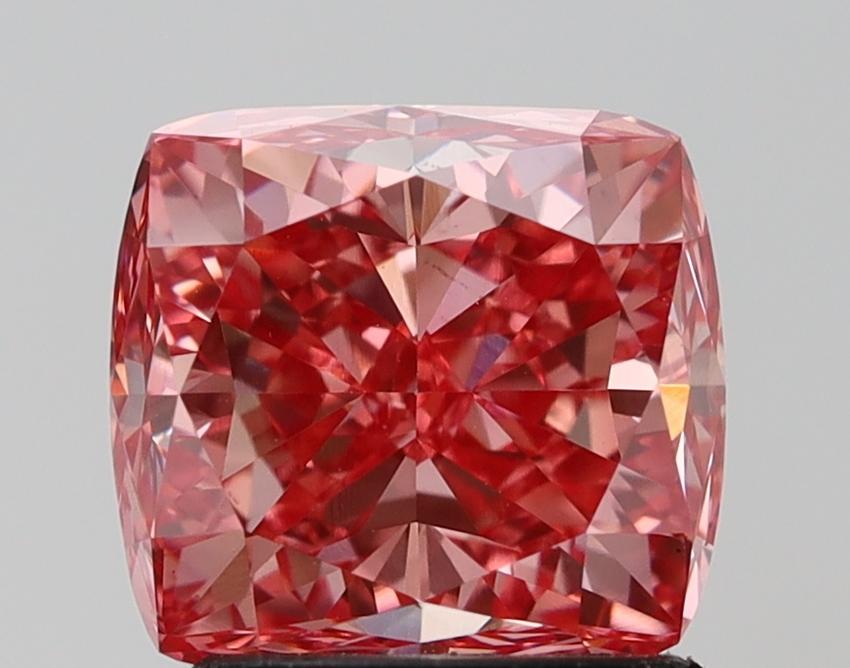 2.51 Ct. Fancy Vivid Pink Cushion Lab Grown Diamond