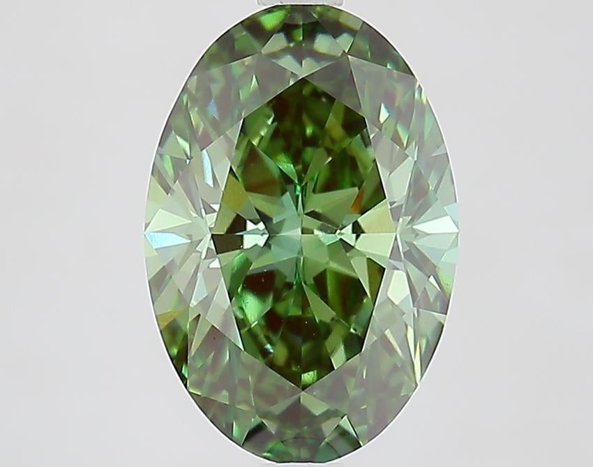 2.62 Ct. Fancy Vivid Green Oval Lab Grown Diamond