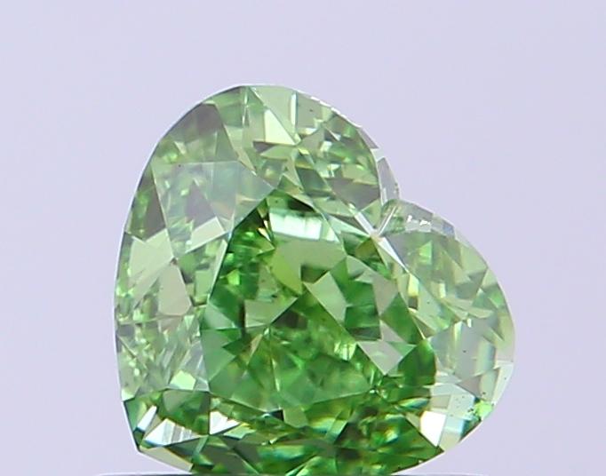 0.71 Ct. Fancy Vivid Green Heart Lab Grown Diamond
