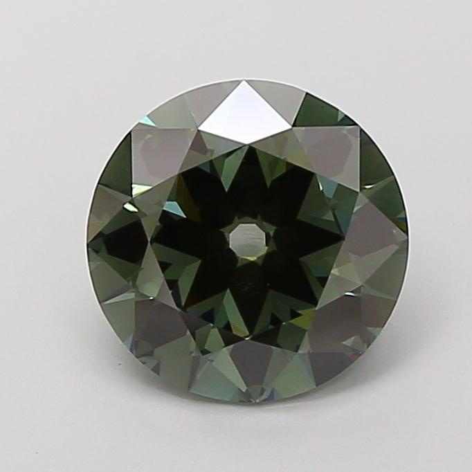 3.01 Ct. Fancy Deep Green Round Lab Grown Diamond