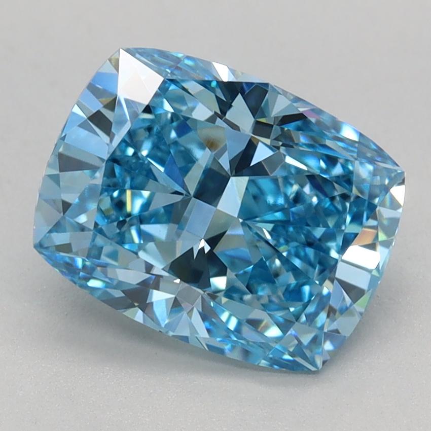 2.03 Ct. Fancy Vivid Blue Cushion Lab Grown Diamond