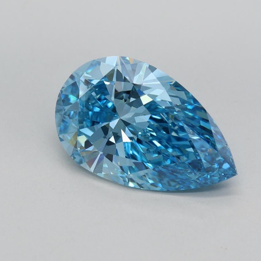 3.02 Ct. Fancy Vivid Blue Pear Lab Grown Diamond