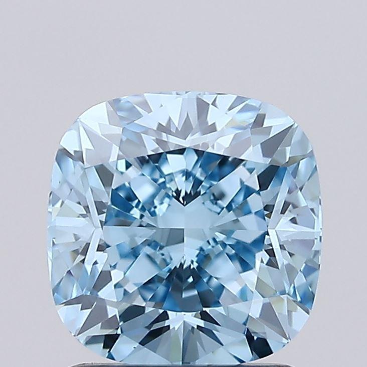 1.50 Ct. Fancy Vivid  Blue Cushion Lab Grown Diamond