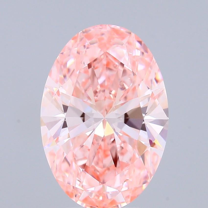3.02 Ct. Fancy Vivid Pink Oval Lab Grown Diamond