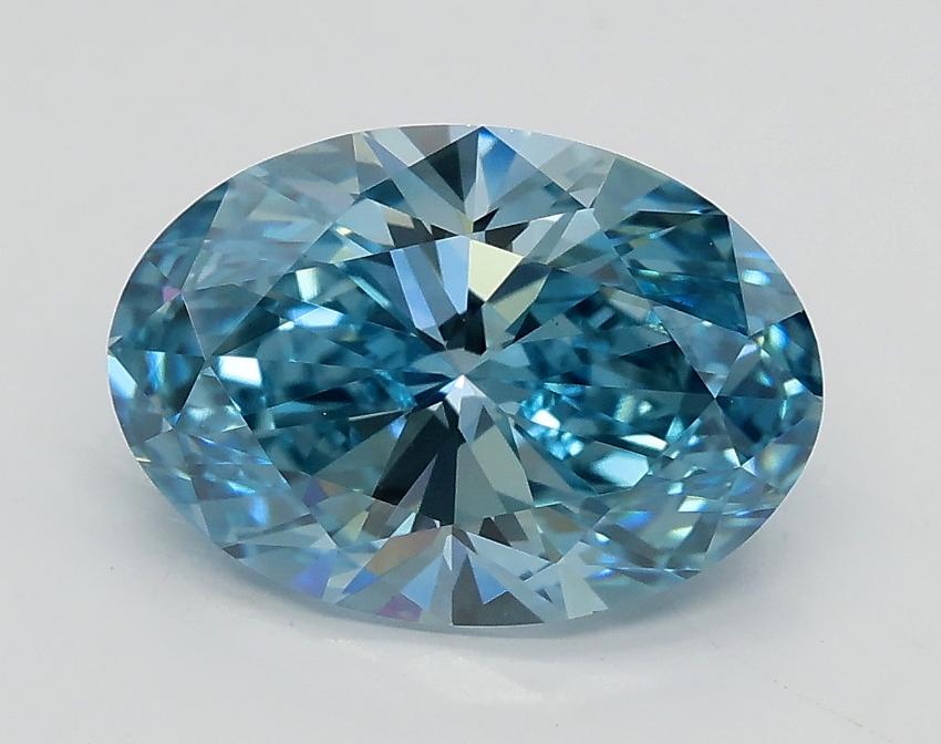 2.20 Ct. Fancy Vivid Blue Oval Lab Grown Diamond