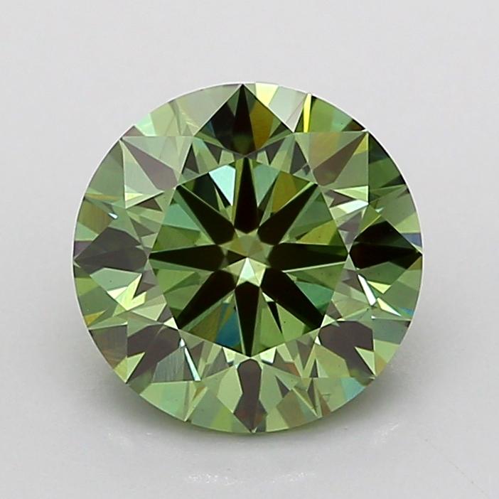 2.00 Ct. Fancy Vivid Green Round Lab Grown Diamond