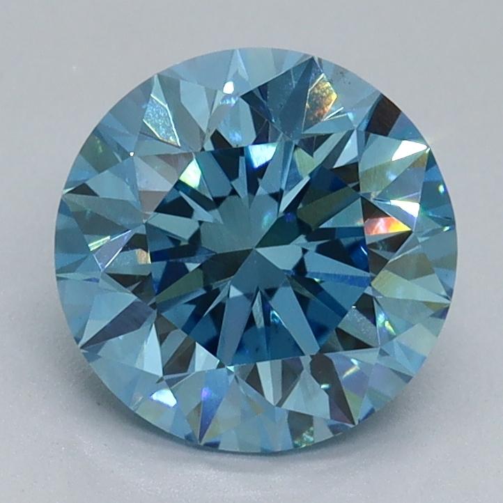 1.76 Ct. Fancy Vivid Blue Round Lab Grown Diamond