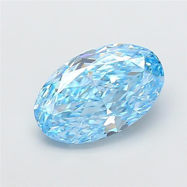 5.02 Ct. Fancy Vivid Blue Oval Lab Grown Diamond