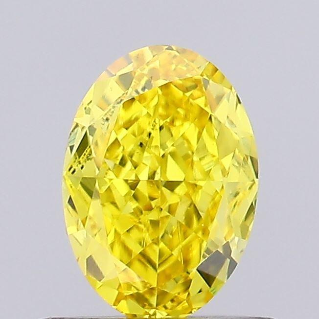 0.54 Ct. Fancy Vivid Yellow Oval Lab Grown Diamond